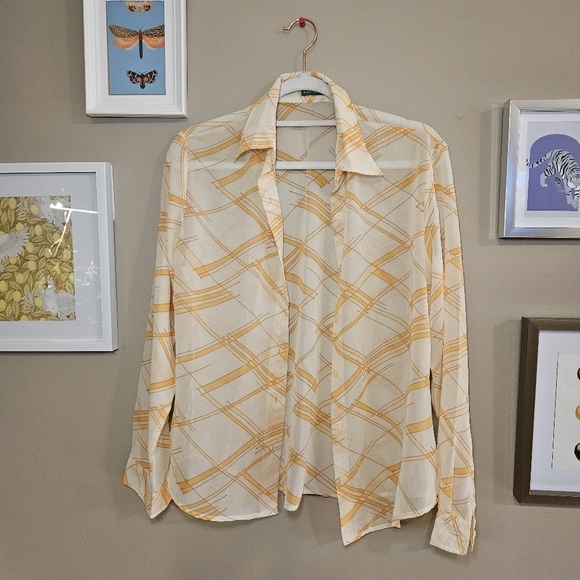 Retro Orange Sheer United Colors Of Benton Button Down - Picture 5 of 8
